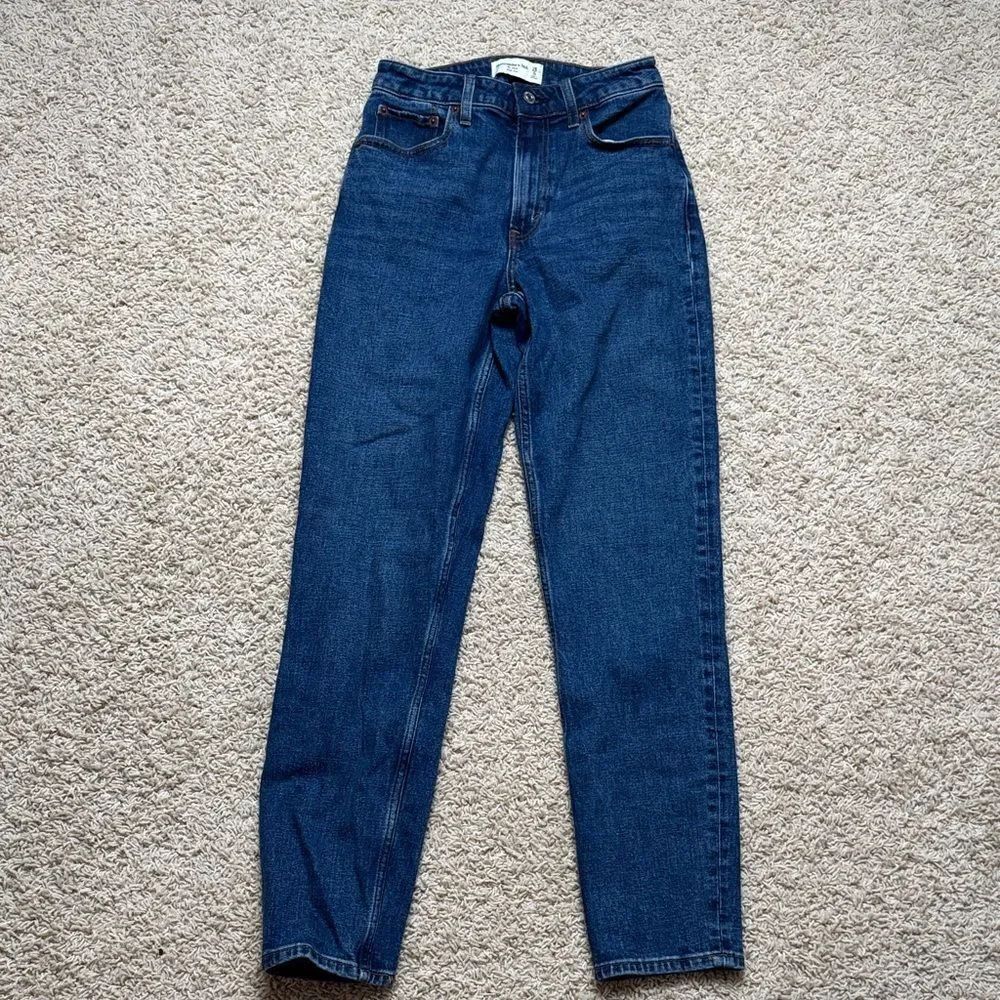 Abercrombie The Mom High Rise Jeans Size 25 Long Blue Denim